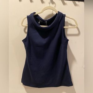 Talbots Navy Roll Neck Top, Size Small